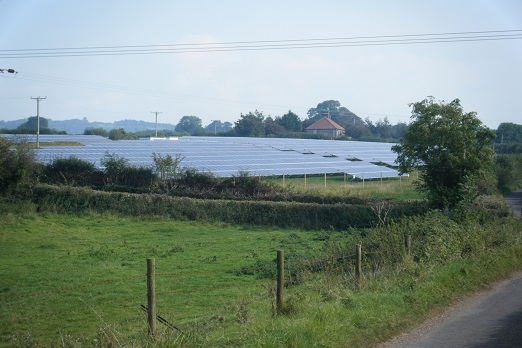 Solar farm on Mendip slopes