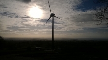 Wind turbine on Mendip slopes